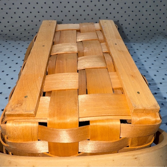 Vintage Woven Oblong Handled Gathering / Gardening / Herbs / Flower Basket EUC - Picture 12 of 17